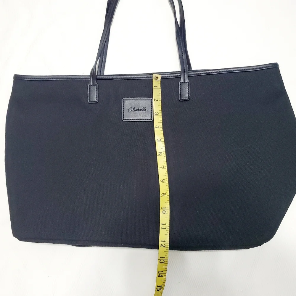 Cleobella Large Black Canvas Tote Shoulder Bag